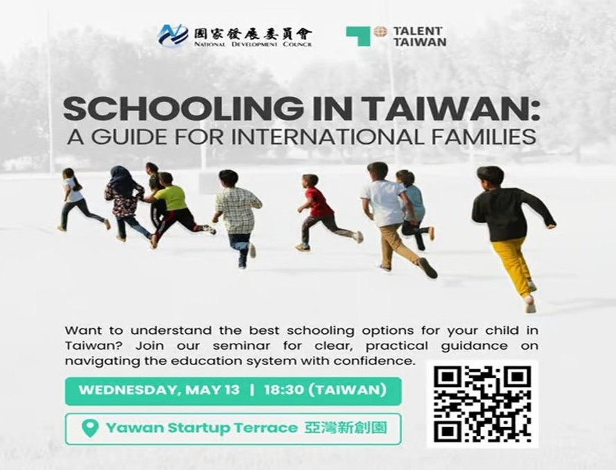 Talent Taiwan Kaohsiung to host May 13 “Schooling in Taiwan” event with info on how to navigate local schools