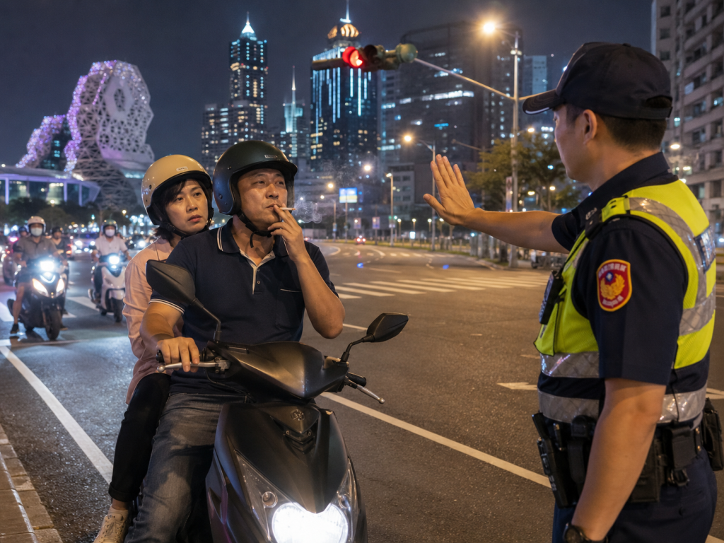 Yes, smoking while riding a scooter is illegal