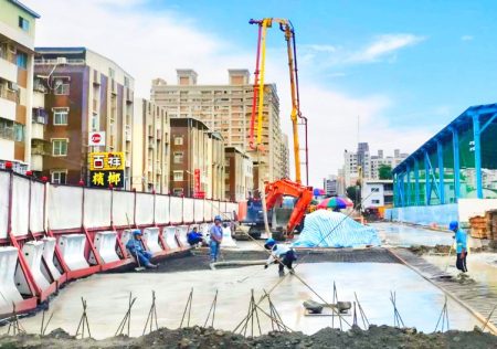 Old overpass foundations removed for Yellow Line work