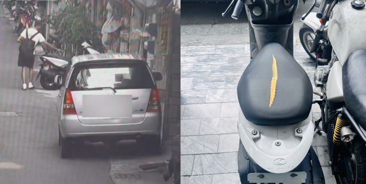 Police arrest man after dozens of scooter seats slashed in Kaohsiung