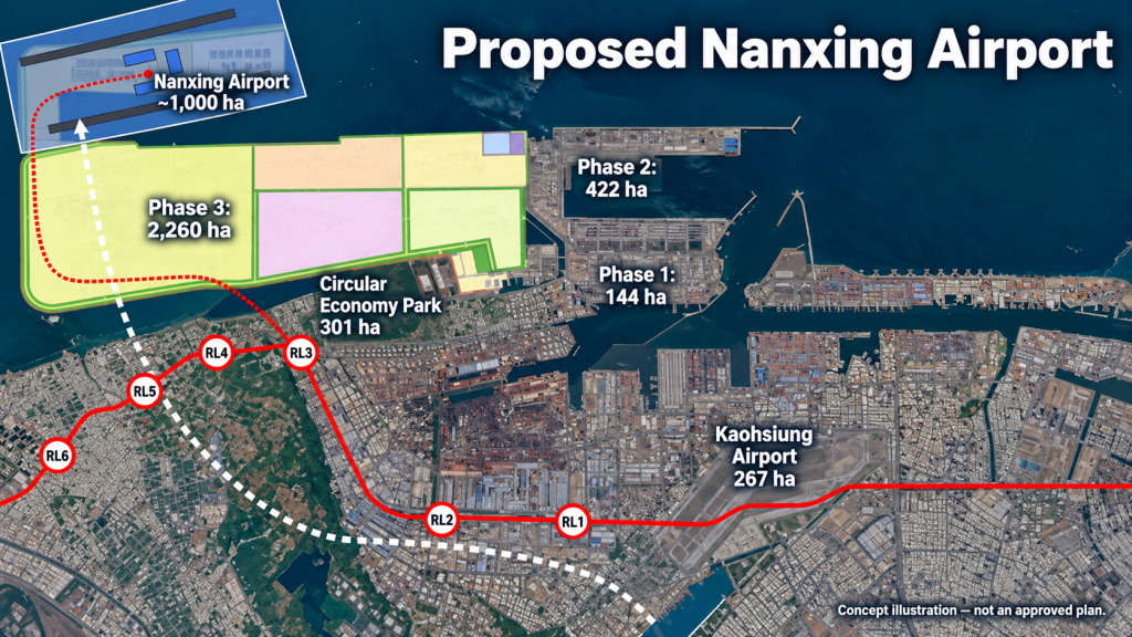 Kaohsiung councilor calls for fresh assessment of 24-hour airport proposal